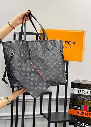 Шопер черный женский louis vuitton li̇verpool сумка большая луи витон ливерпуль люкс качество