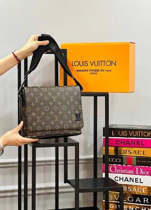 Сумка коричневая мужская через плечо louis vuitton клатч сумочка маленькая луи витон люкс качество