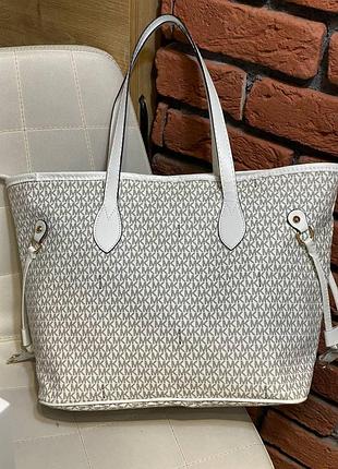Сумка женская білий michael kors шопер сумка большая  майкл корс