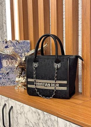 Сумка чорна жіноча christian dior сумка крістіан діор кросс-боді шопер