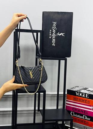Сумка чорна жіноча yves saint laurent сумка ів сен клатч ysl люкс якість