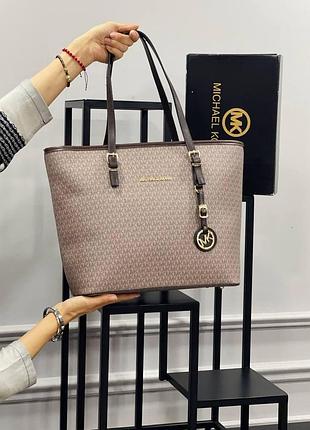 Сумкауцінка!!!брак!!! коричневая женская michael kors шопер сумка большая майкл корс люкс качество