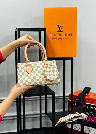 Сумка бежева в карту маленька жіноча louis vuitton 2в1 сумочка луї вітон клатч крос-боді люкс якість