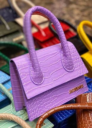 Сумка мініфіолетова жіноча jacquemus сумка маленька жакмюс крос-боді клатч