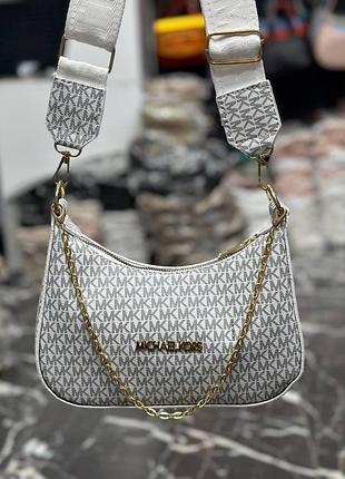 Сумка біла жіноча michael kors клатч сумка майкл корс крос-боді