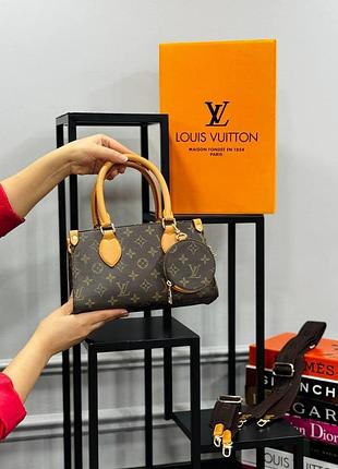 Сумка коричнева маленька жіноча louis vuitton 2в1 сумочка луї вітон клатч крос-боді люкс якість