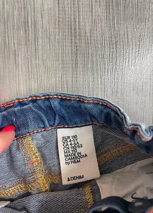 Джинсовые шорты h&amp;m на девочку 4-5 лет 4