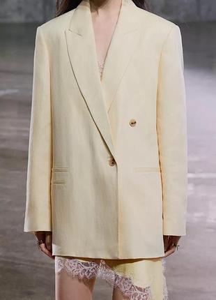 Блейзер zara розмір xs мінімалістичний блейзер zw collection на основі льону