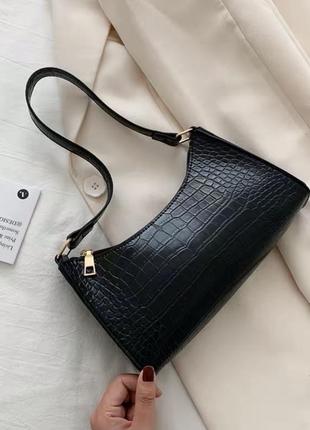 Сумка сумочка под винтаж ретро с ремешком новая черная стильная модная в руку на плечо2 фото