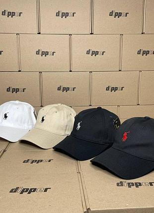 Кепка бейсболка polo ralph lauren (черная/белая)