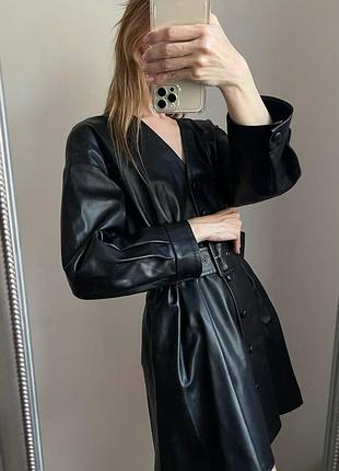 Плаття сукня zara екошкіра 7