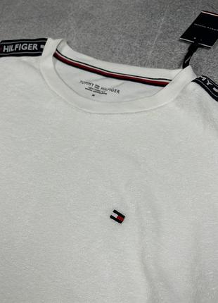 Tommy hilfiger футболка легка біла літня оригінал лампаси4 фото