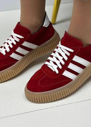 Жіночі кросівки у стилі adidas замш2 фото