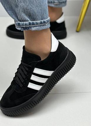 Жіночі кросівки у стилі adidas замш3 фото