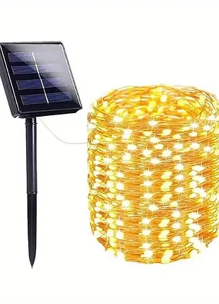 Гірлянда led крапля роса solar від сонячної батареї 200 led 22 метра