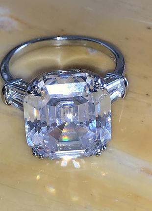 Кольцо  серебро тайланд лабораторный high carbon diamond ice flower cut