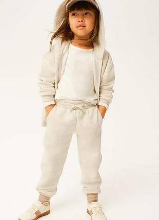 2-3/7-8 р h&m нові фірмові базові теплі спортивні штани джогери спортивки з начосом унісекс