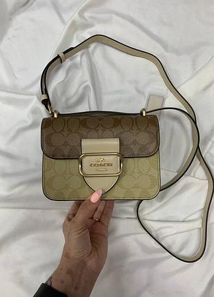 Уцінка жіноча трендова сумка morgan square crossbody in blocked signature canvas