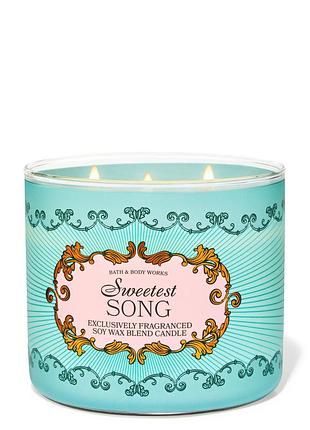 Трьохгнотова ароматична свічка bath and body works sweetest song