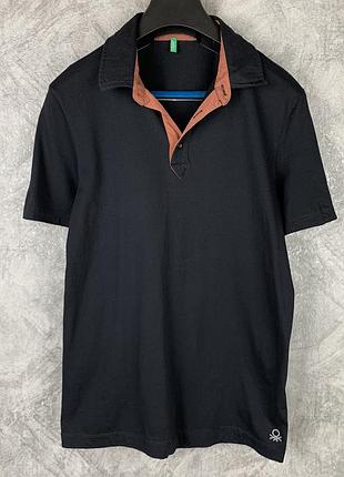 Однотонна чоловіча футболка поло united colors if benetton