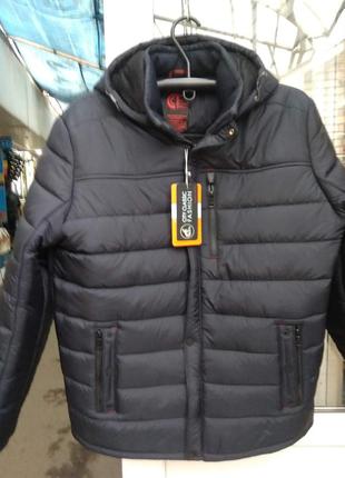 Куртка чоловіча city classic fashion, зима знімний капюшон утеплювач тінсулейт, раз 50-62.