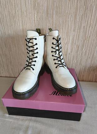 Сапоги женские "monroe star" р. 41 демисезон на шнуровке белые