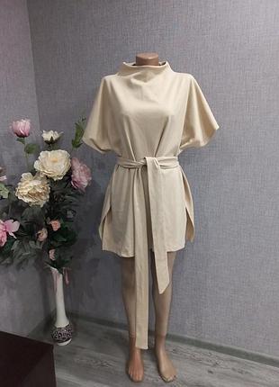 Крутая футболка-туника с пояском