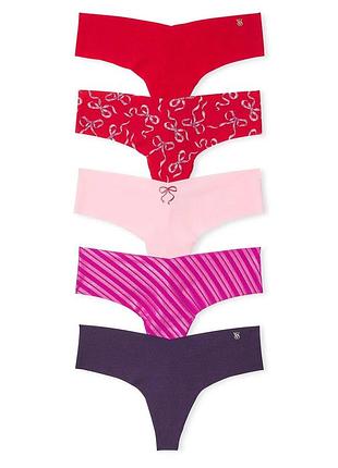 Набор из 5 бесшовных трусиков стрингов оригинал victoria’s secret