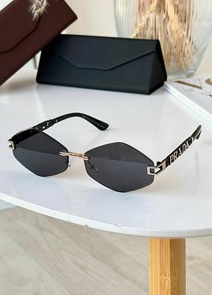 💣новинка 2025💣ромбы prada🕶️ среднее лицо безоправные uv400