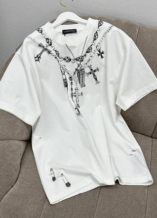 Белая женская футболка люкс