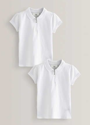 Трикотажна футболка-поло для дівчинки із блискавкою спереду next англія