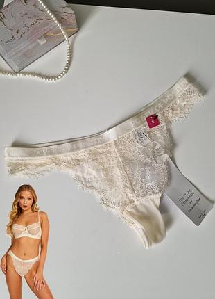 Трусики танга молочные белые hunkemoller power of positive s u9 8 36 38
