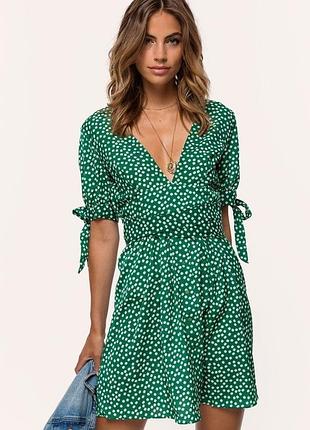 Сукня в квіти зелена