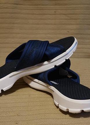 Легкие темно-синие веганские шлепанцы skechers go walk mellow 7  40 р. ( 26,5/27 см.)