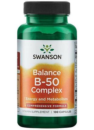 Комплекс вітамінів в-50, balance b-50 complex, swanson, 100 капсул