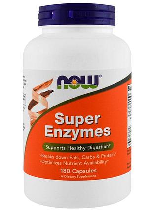 Ензими для травлення, 180 капсул, now foods, super enzymes