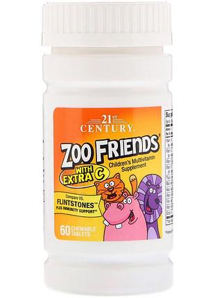 Вітаміни і мінерали zoofriends для дітей з вітаміном с, 21st century health care, 60 жев. таб.