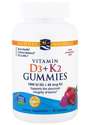Витамин d-3 и витамин к-2, nordic naturals, 60 конфет