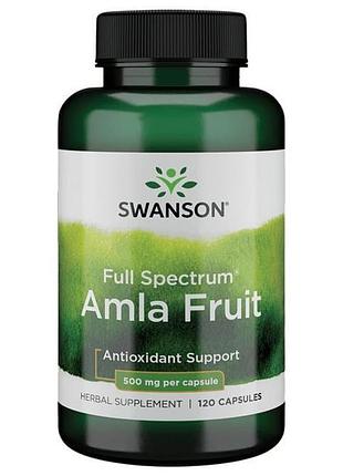 Амла (індійський агрус), swanson, amla fruit (indian gooseberry), 500 мг, 120 капсул