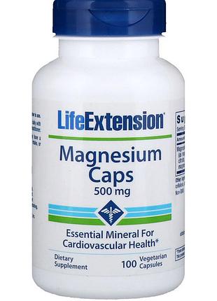 Магний, life extension, 500мг, 100 капсул