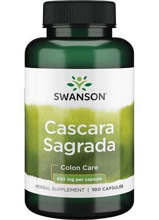 Каскара саграда проносне (cascara sagrada), 450 мг 100 капсул, swanson