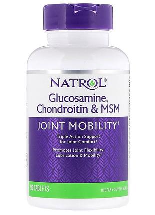 Natrol, глюкозамін, хондроїтин та метилсульфонілметан, 90 таблеток