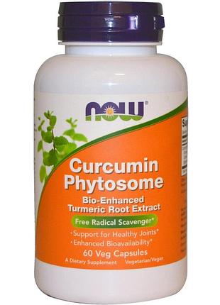 Куркумин с фитосомами, лечение суставов, now foods, curcumin phytosome, 60 капсул