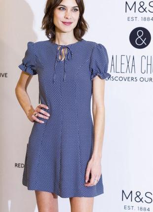 Мини платье в горошек m&s & alexa chung5 фото