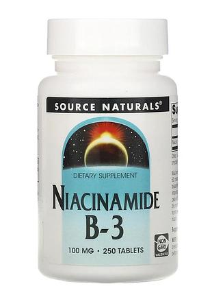 Ниацинамид в3, source naturals, 100 мг, 250 таблеток