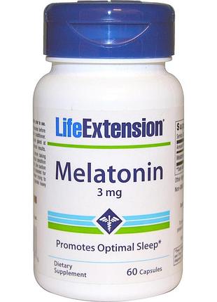 Мелатонин, life extension, 60 капсул