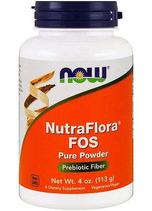 Фруктоолигосахариды, nutra flora fos, now foods, 113 г