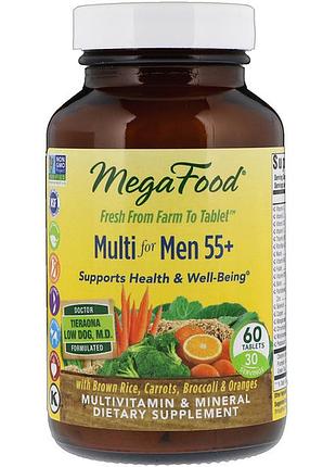 Вітаміни для чоловіків, mega food, без заліза, 55+, 60 таблетки