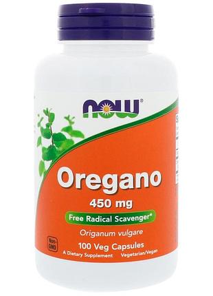 Орегано, oregano, now foods, 450 мг, 100 капсул