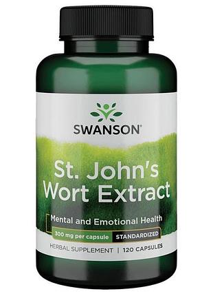 Екстракт звіробою стандартизований, swanson, st. john's wort extract, 300 мг, 120 капсул